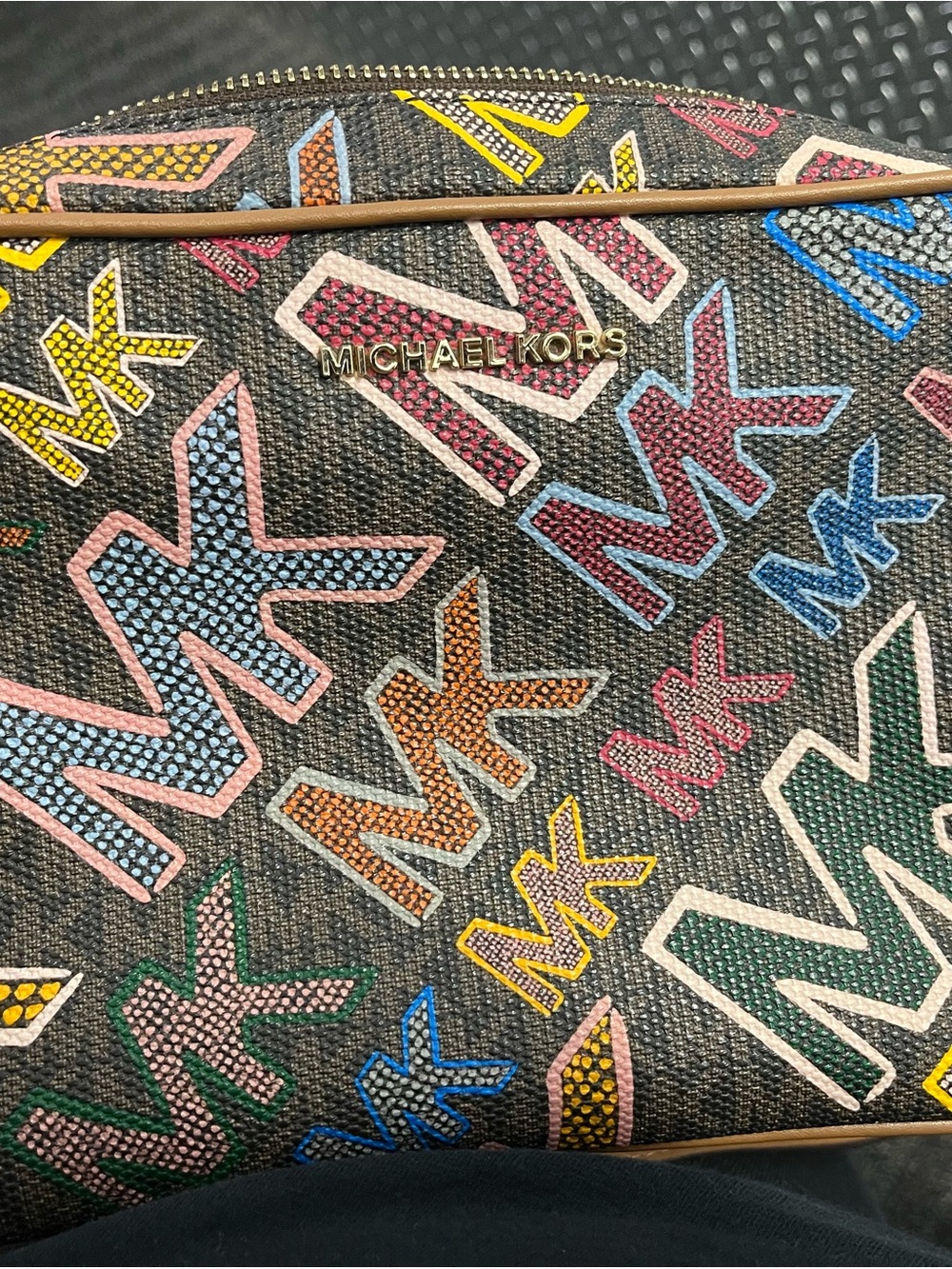 Michael Kors Multicolor MK Logo Print Crossbody Bag